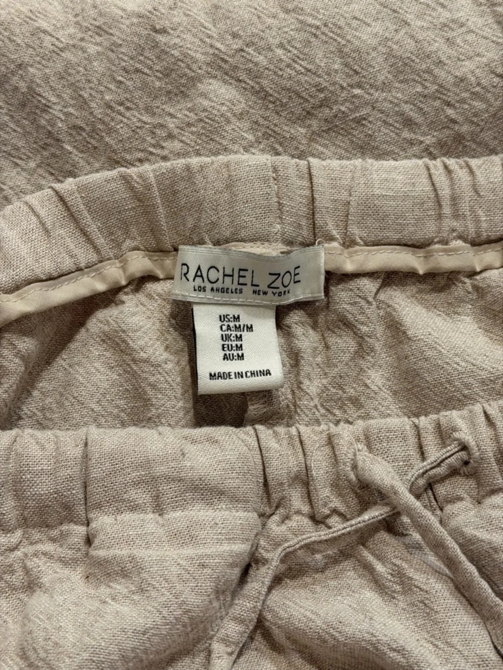 Rachel Zoe Drawstring Linen-Blend Pants - Cream - Picture 4 of 4